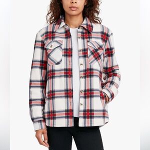 Sage Women's Long Sleeve Plaid Super Plush Sherpa Lined Fleece Shirt Jacket M